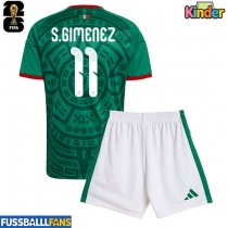 Mexiko Santiago Gimenez #11 Heimtrikotsatz Kinder WM 2026 Kurzarm (+ Kurze Hosen)
